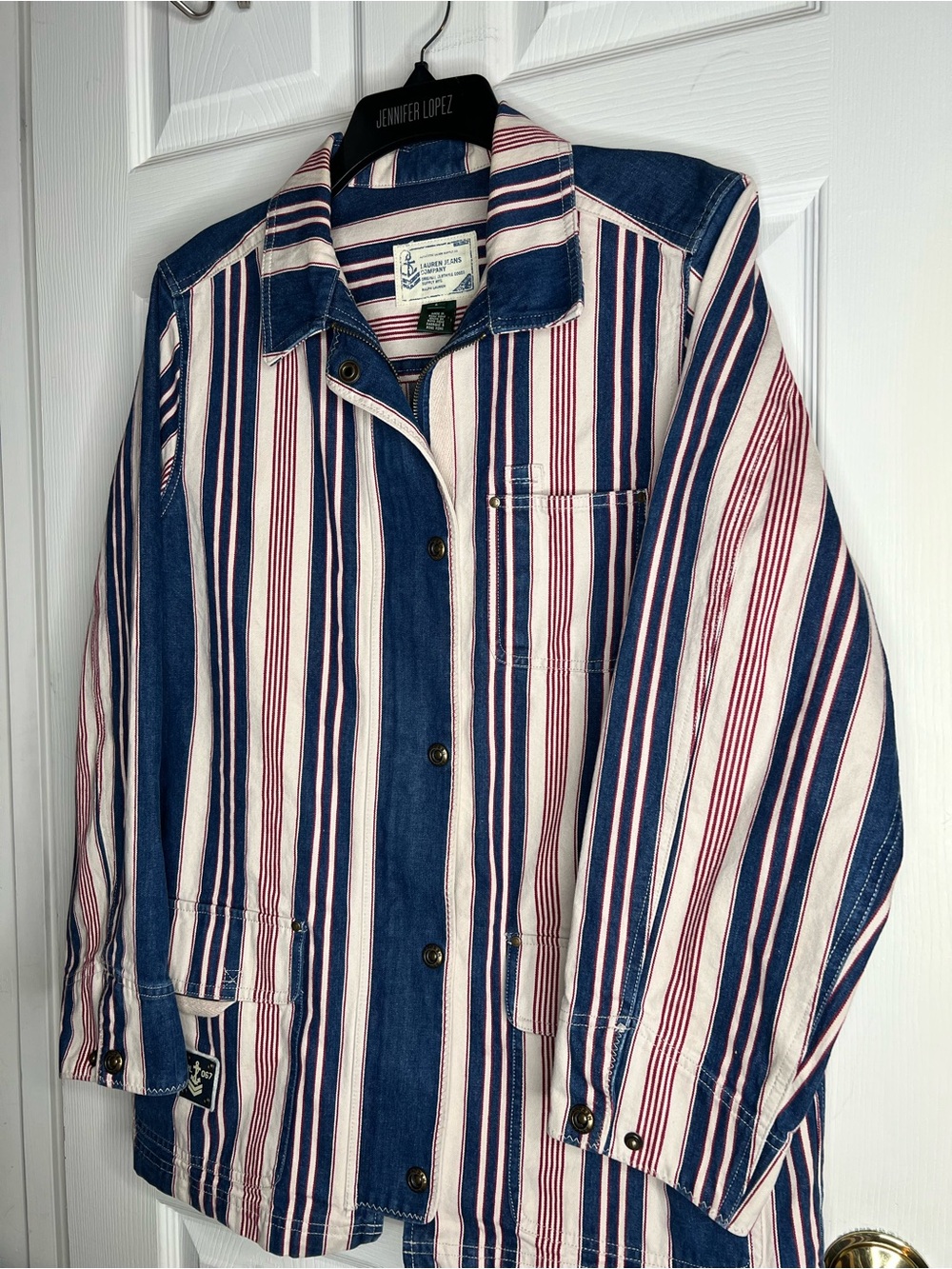 Vintage 90s Lauren Jeans Co. Ralph Lauren Red, White, and Blue Striped Denim